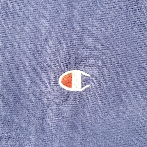 Vintage 90s Champion Reverse Weave Sweatshirt Crewneck Size L Blue Purple - Picture 7 of 8